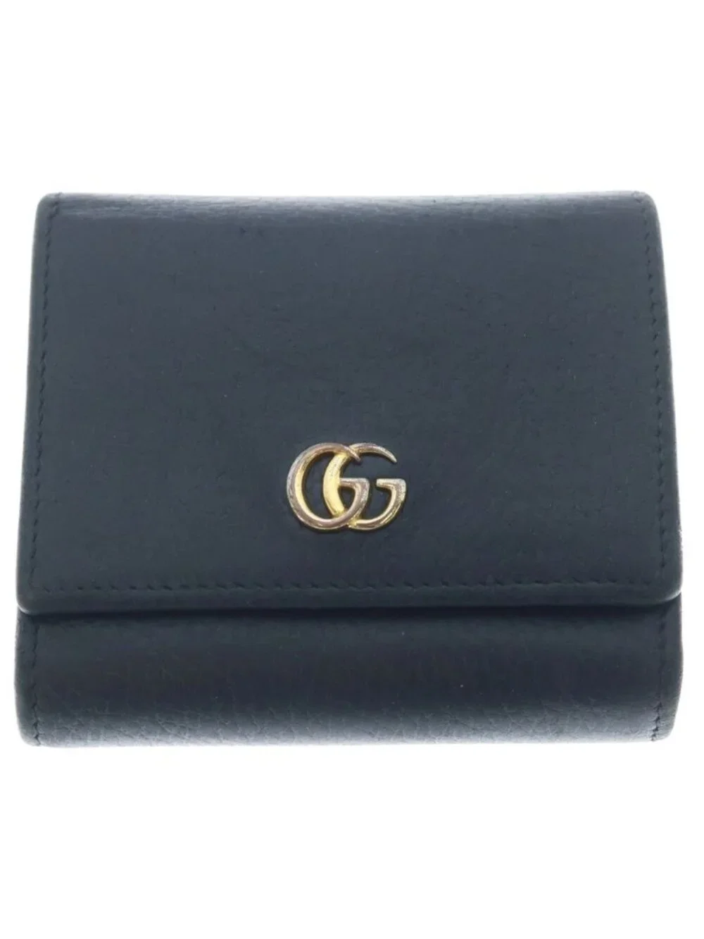 Gucci GG Marmont Leather Compact Wallet Bifold Black